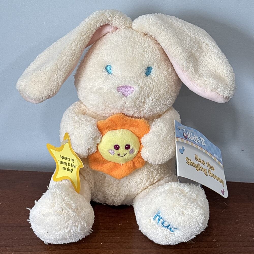 Kids II RAE Bunny Rabbit You Are My Sunshine Plush Stuffed Animal Musical READ